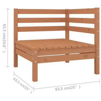 vidaXL 9 Piece Garden Lounge Set Solid Wood Pine Honey Brown