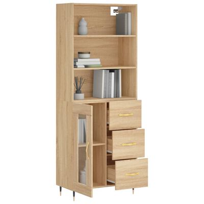 vidaXL Highboard Sonoma Oak 69.5x34x180 cm Engineered Wood