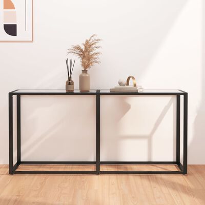 vidaXL Console Table Transparent 160x35x75.5cm Tempered Glass