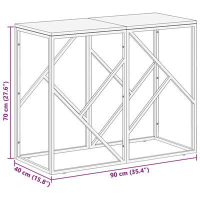 vidaXL Console Table Silver Stainless Steel and Solid Wood Sleeper