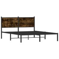 vidaXL Metal Bed Frame without Mattress Smoked Oak 150x200 cm King Size