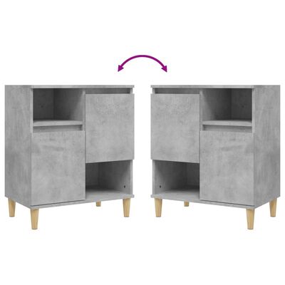 vidaXL Sideboards 2 pcs Concrete Grey 60x35x70 cm Engineered Wood