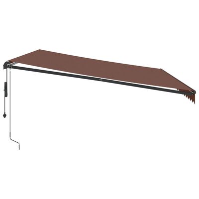 vidaXL Automatic Retractable Awning with LEDs Brown 500x300 cm