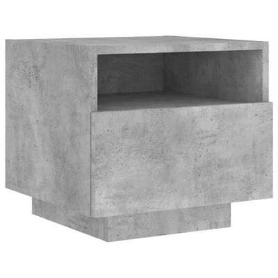 vidaXL Bedside Cabinets with LED Lights 2 pcs Concrete Grey 40x39x37 cm