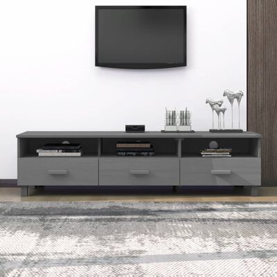 vidaXL TV Cabinet HAMAR Dark Grey 158x40x40 cm Solid Wood Pine