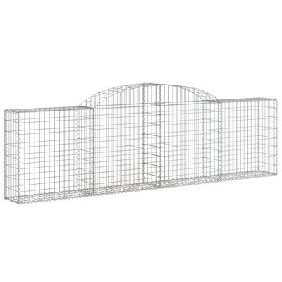 vidaXL Arched Gabion Baskets 9 pcs 300x30x80/100 cm Galvanised Iron