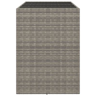 vidaXL Bar Table with Glass Top Grey 145x80x110 cm Poly Rattan