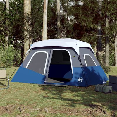 vidaXL Family Tent with LED 6-Person Light Blue Quick Release