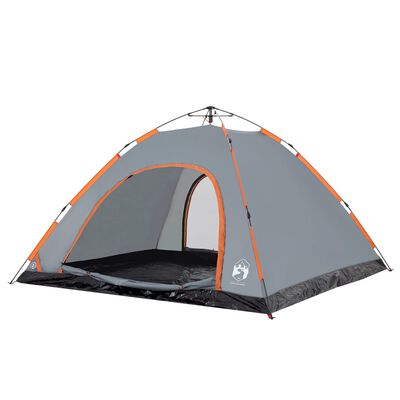 vidaXL Camping Tent 5-Person Grey and Orange Quick Release