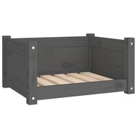 vidaXL Dog Bed Grey 55.5x45.5x28 cm Solid Pine Wood