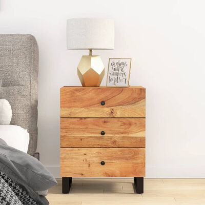 vidaXL Bedside Cabinet 50x33x62 cm Solid Wood Acacia&Engineered Wood