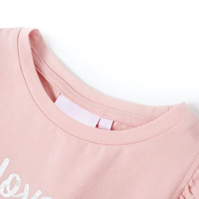 Kids' T-shirt with Ruffle Sleeves Light Pink 116