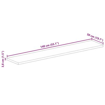 vidaXL Table Top 140x50x3.8 cm Rectangular Solid Wood Reclaimed