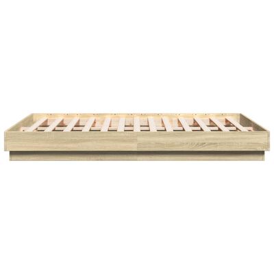 vidaXL Bed Frame with LED without Mattress Sonoma Oak 150x200 cm King Size