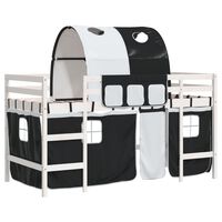 vidaXL Kids' Loft Bed with Tunnel without Mattress White&Black 80x200 cm