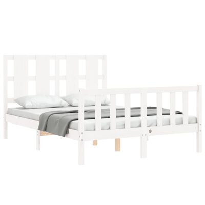 vidaXL Bed Frame without Mattress White 140x190 cm Solid Wood Pine