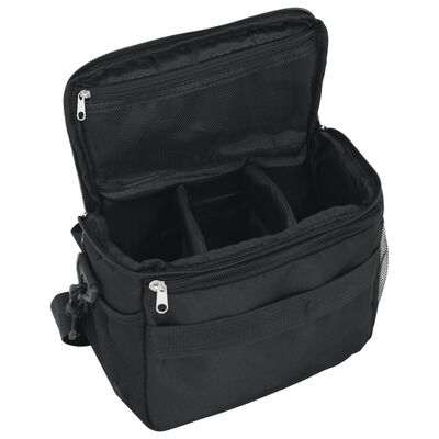 vidaXL Camera Bag with Waterproof Cover Black Oxford Fabric