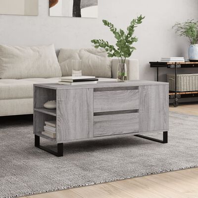 vidaXL Coffee Table Grey Sonoma 102x44.5x50 cm Engineered Wood