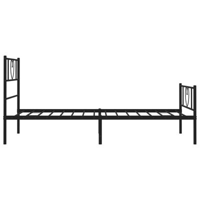 vidaXL Metal Bed Frame without Mattress with Footboard Black 107x203 cm