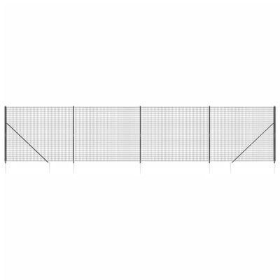 vidaXL Wire Mesh Fence with Spike Anchors Anthracite 2.2x10 m