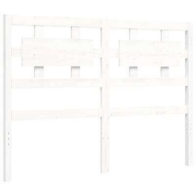 vidaXL Bed Frame without Mattress White Double Solid Wood Pine