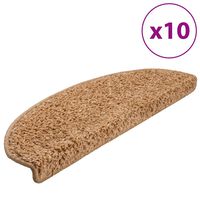 vidaXL Stair Mats 10 pcs 65x21x4 cm Beige