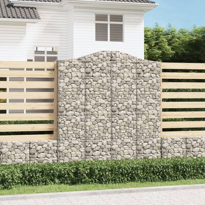 vidaXL Arched Gabion Baskets 11 pcs 200x50x220/240 cm Galvanised Iron