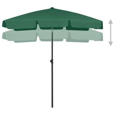 vidaXL Beach Parasol Green 180x120 cm