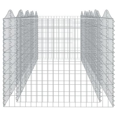 vidaXL Arched Gabion Raised Bed 400x100x100 cm Galvanised Iron