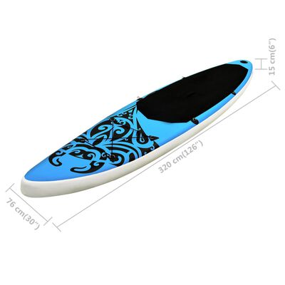 vidaXL Inflatable Stand Up Paddleboard Set 320x76x15 cm Blue