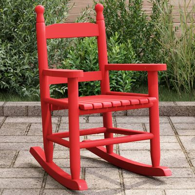 vidaXL Rocking Chair for Children Red Solid Wood Poplar