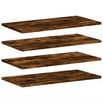 vidaXL Wall Shelves 4 pcs Smoked Oak 60x20x1.5 cm Engineered Wood