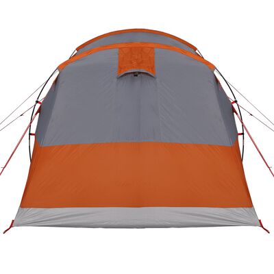 vidaXL Camping Tent Tunnel 3-Person Grey and Orange Waterproof