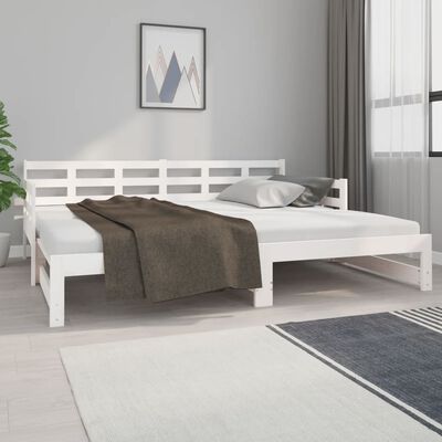 vidaXL Pull-out Day Bed without Mattress White 2x(90x200) cm