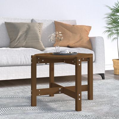 vidaXL Coffee Table Honey Brown Ø 62.5x45 cm Solid Wood Pine