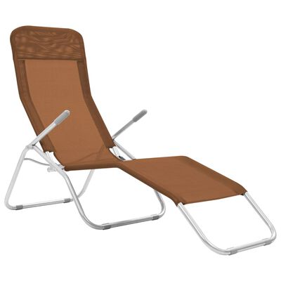 vidaXL Folding Sun Loungers 2 pcs Textilene Taupe