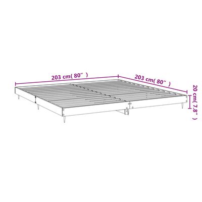 vidaXL Bed Frame without Mattress Black 200x200 cm Engineered Wood