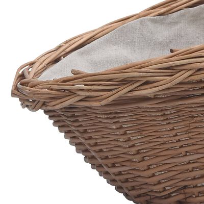 vidaXL Firewood Basket with Handle 57x46.5x52 cm Brown Willow