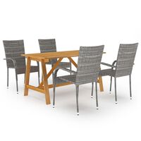 vidaXL 5 Piece Garden Dining Set Grey