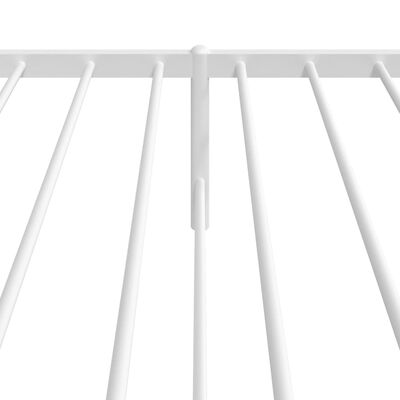 vidaXL Metal Bed Frame without Mattress with Headboard White 90x190 cm Single