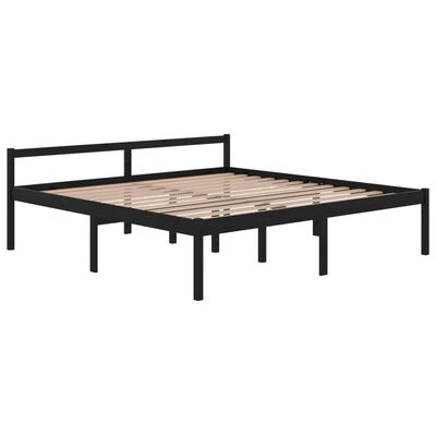 vidaXL Senior Bed without Mattress Black 200x200 cm Solid Wood Pine