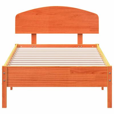 vidaXL Bed Frame without Mattress Wax Brown 100x200 cm Solid Wood Pine