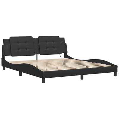 vidaXL Bed Frame with LED without Mattress Black 180x200 cm Super King