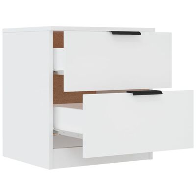 vidaXL Bedside Cabinets 2 pcs White Engineered Wood