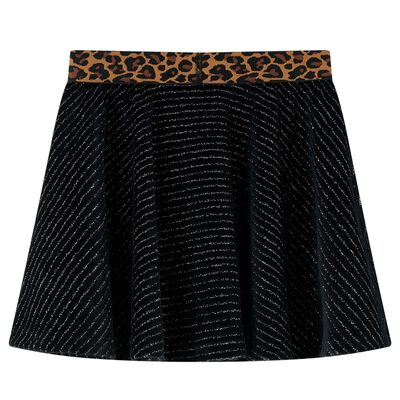 Kids' Skirt with Leopard Waistband Black 104