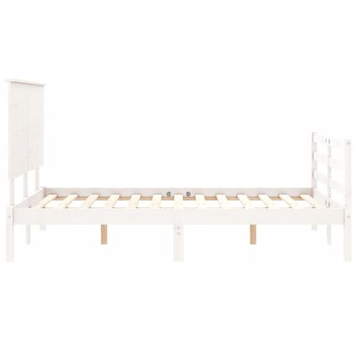 vidaXL Bed Frame without Mattress White 140x200 cm Solid Wood