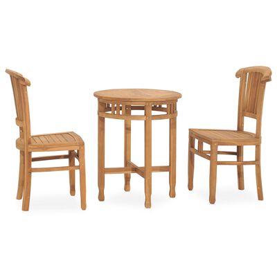 vidaXL 3 Piece Garden Dining Set Solid Teak Wood