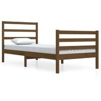 vidaXL Bed Frame without Mattress Honey Brown Solid Wood Pine 90x200 cm