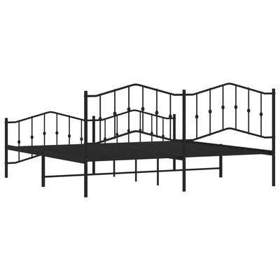 vidaXL Metal Bed Frame without Mattress with Footboard Black 193x203 cm