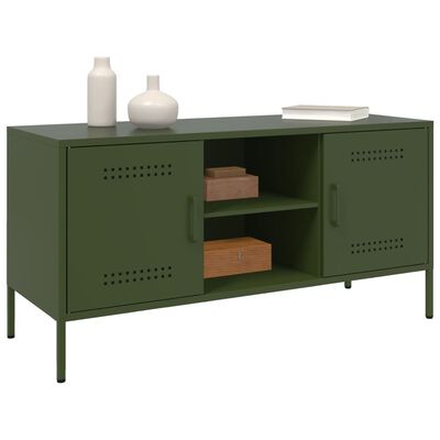 vidaXL TV Cabinet Olive Green 100.5x39x50.5 cm Steel